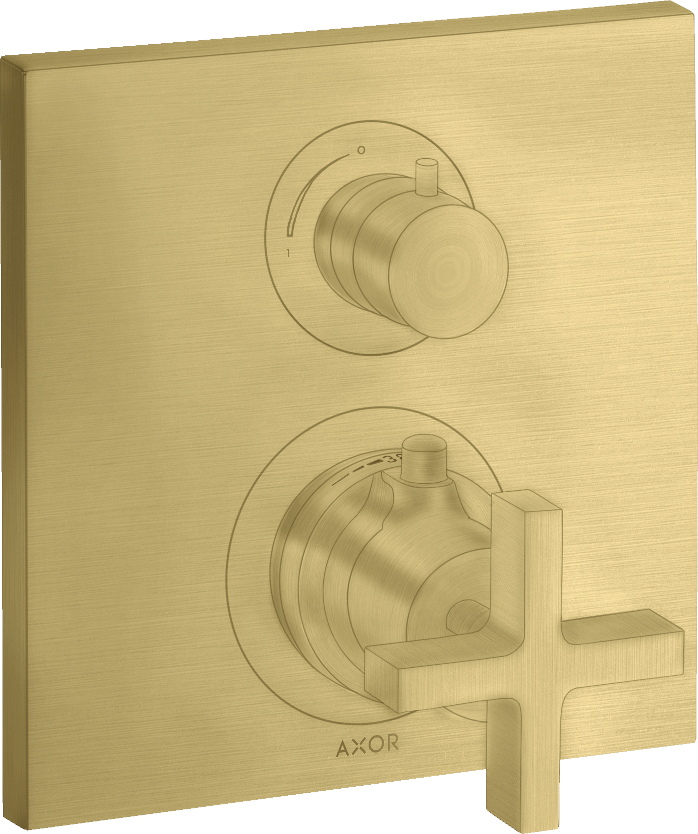 Axor Citterio Thermostatic Shower Mixer Concealed 217 X 187 X 135mm Brass - Brushed