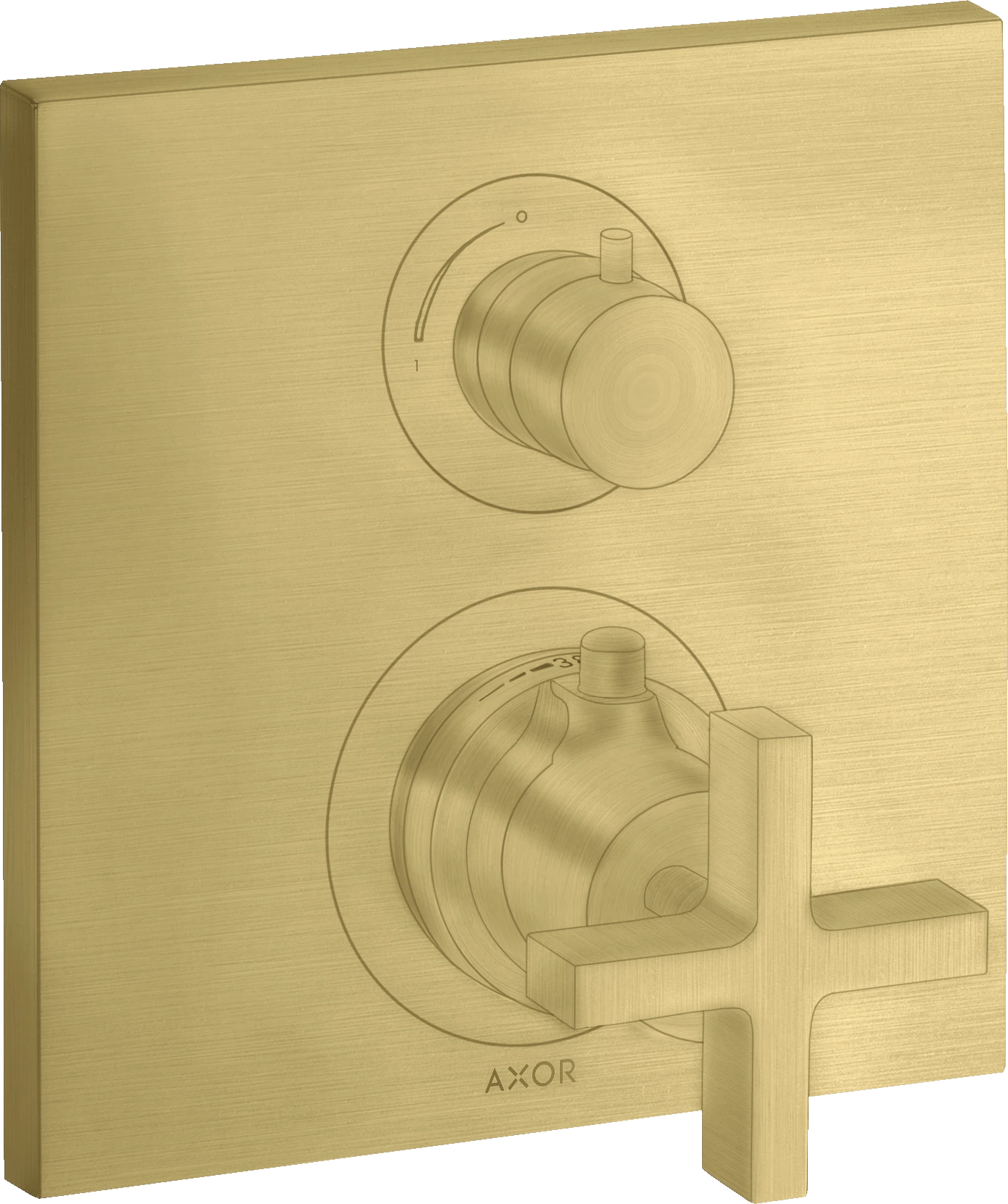 Axor Citterio Thermostatic Shower Mixer Concealed 217 X 187 X 135mm Brass - Brushed
