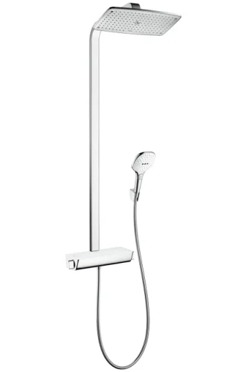 Hansgrohe Raindance E Showerpipes With Thermostatic Mixer 1020 X 355 X 169mm White/chrome detail view - Image 2