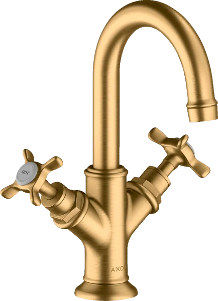 Axor Montreux 2-handle Basin Mixer 160 With Cross Handles For Cloakroom Basins With Pop-up Waste Brushed Brass
