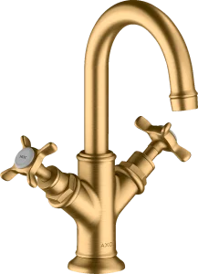 Axor Montreux 2-handle Basin Mixer 160 With Cross Handles For Cloakroom Basins With Pop-up Waste Brushed Brass