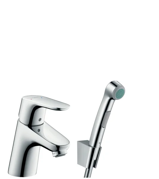 Hansgrohe Focus Single Lever Basin Mixer 70 With Bidet Spray And Shower Hose 160 Cm Chrome