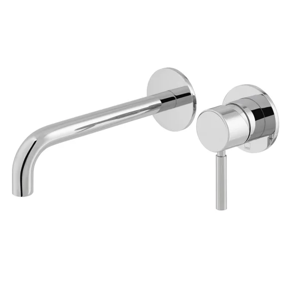 Vado Origins 2 Hole Slimline Basin Mixer Single Lever Wall Mounted 180mm Spout Chrome