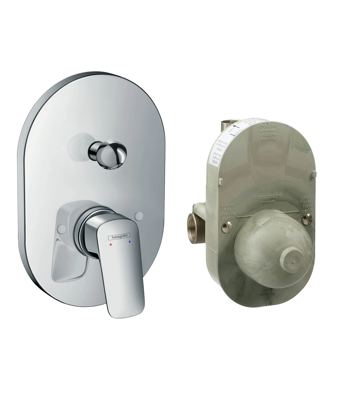 Hansgrohe Logis Bath Mixers Concealed 230 X 180 X 125mm Chrome