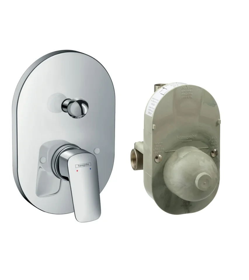 Hansgrohe Logis Bath Mixers Concealed 230 X 180 X 125mm Chrome product image - Image 1