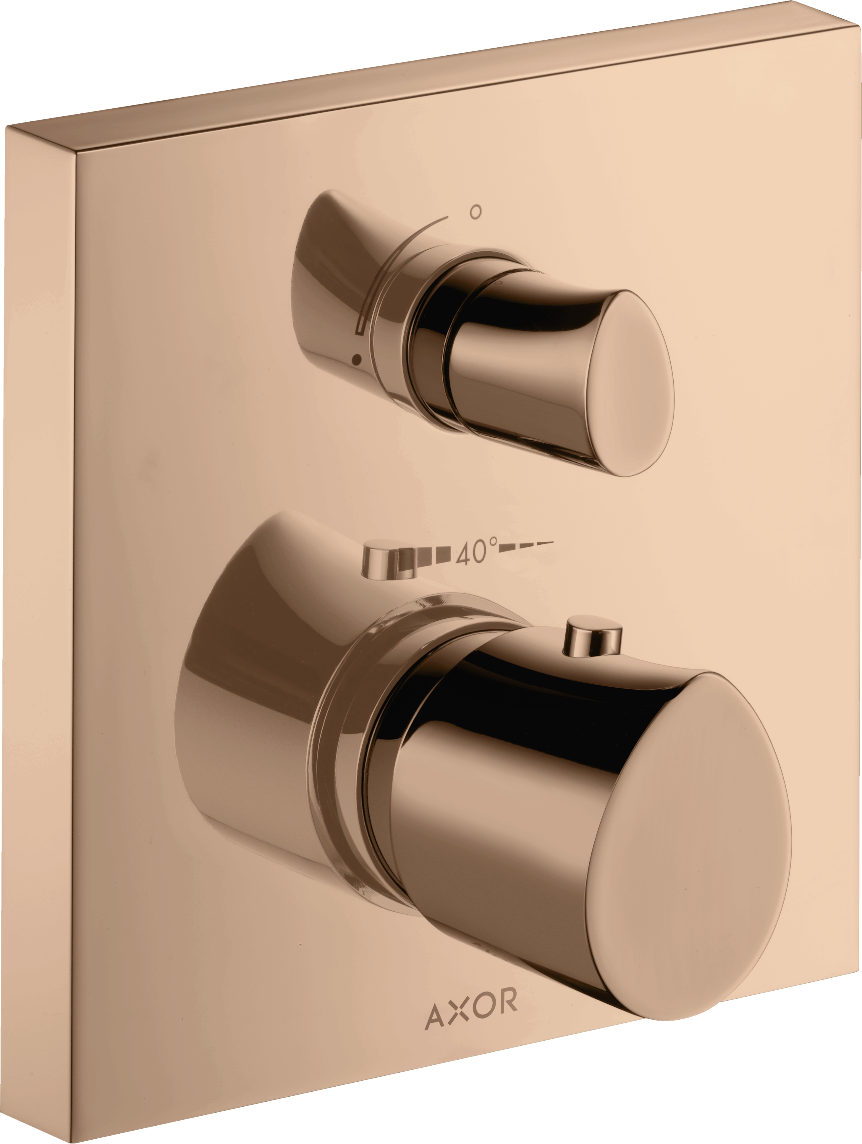 Axor Starck Organic Thermostatic Shower Mixer Concealed 220 X 187 X 135mm Rose Gold/gold - Polished