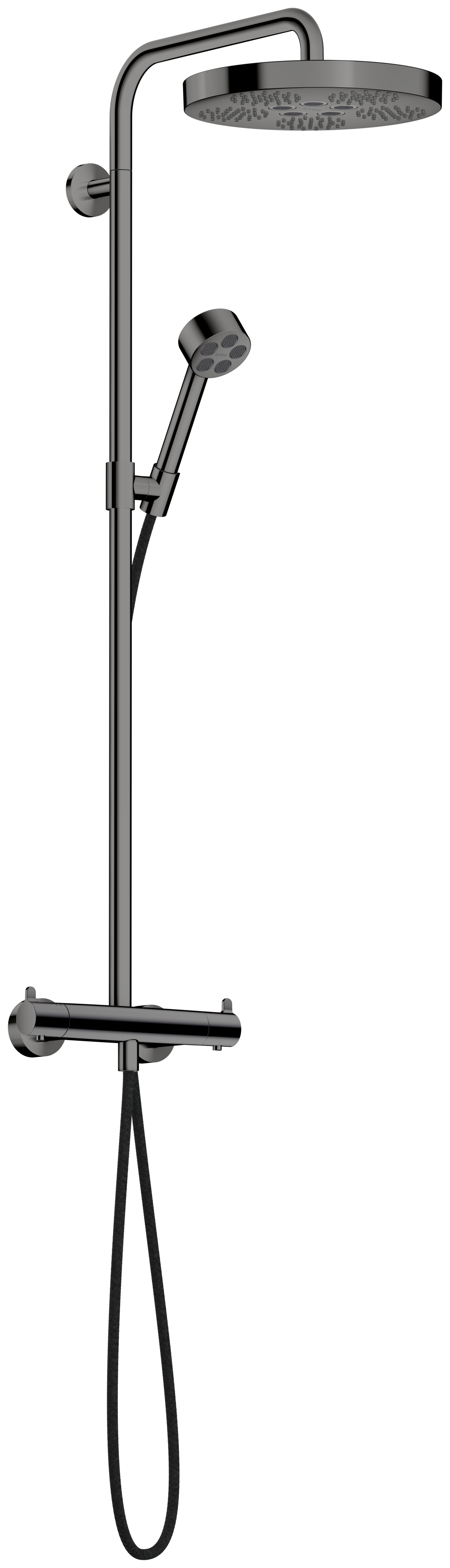 Axor One Showerpipes With Thermostatic Mixer 1020 X 350 X 170mm Gunmetal/chrome - Polished