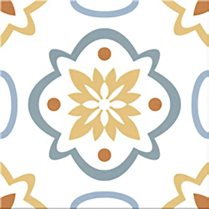 European Tiles Cuba Range Santiago Square Multicolour Patchwork Matt Porcelain 20x20 Floor and Wall Tile  detail view - Image 12