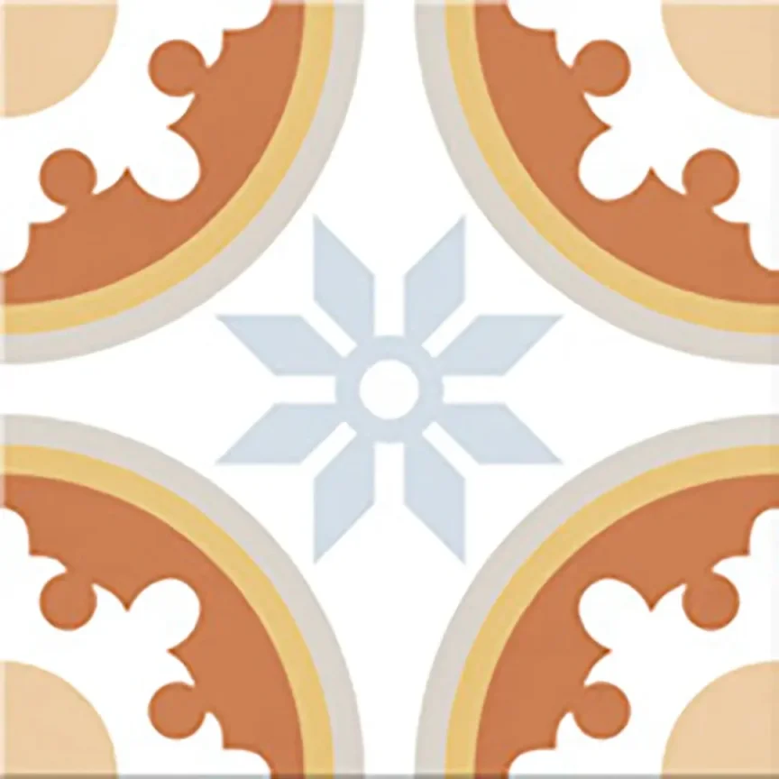 European Tiles Cuba Range Santiago Square Multicolour Patchwork Matt Porcelain 20x20 Floor and Wall Tile  detail view - Image 13