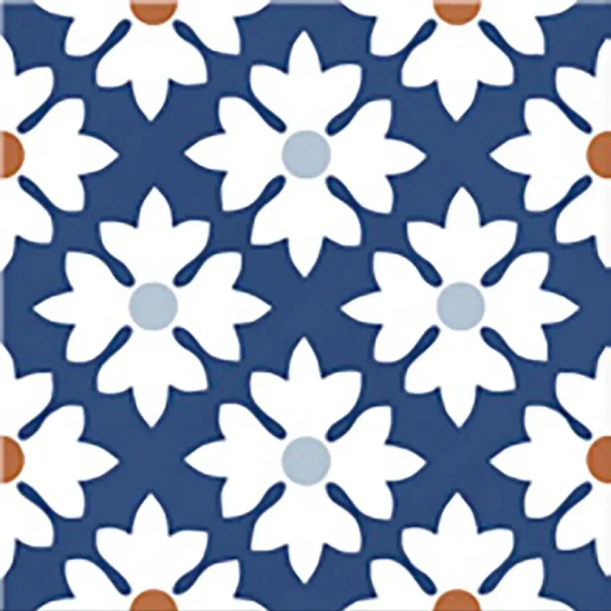 European Tiles Cuba Range Santiago Square Multicolour Patchwork Matt Porcelain 20x20 Floor and Wall Tile  detail view - Image 16