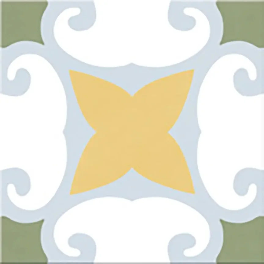 European Tiles Cuba Range Santiago Square Multicolour Patchwork Matt Porcelain 20x20 Floor and Wall Tile  detail view - Image 21
