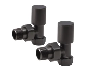 The Tunbridge Wells Brassware Co. Minimalist Angled Radiator Valve - Gunmetal Grey (pair)
