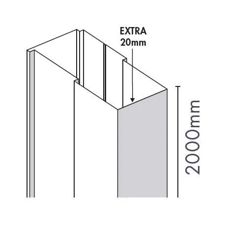 Merlyn Ionic Essence Frameless H&i Door Extension Profile 2000mm