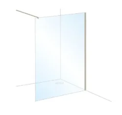 XXremovedXXLondon Showers 10mm Glass 1200mm incl. Wall Arm & Recessed Channel - Brushed Brass product image - Image 1