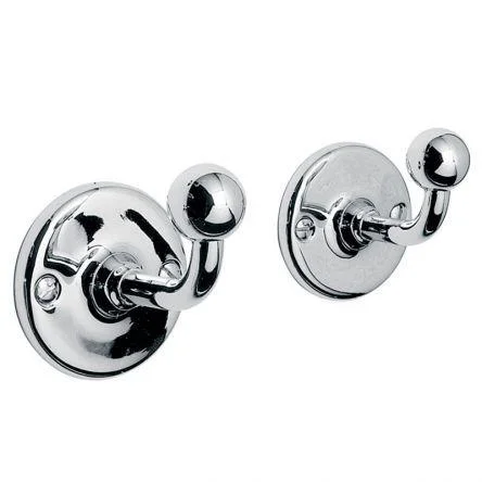 Lefroy Brooks Classic Edwardian Pair Of Robe Hooks - Chrome