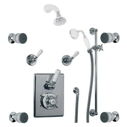 Lefroy Brooks Godolphin Conc Thermo Valve, Kit, Jets & Flow Ctrl - Chrome