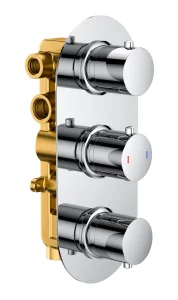 Bewl Triple Outlet - Three Controls - Concealed Thermostatic Valve - Chrome