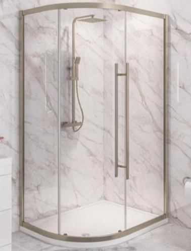 Eastbrook Vantage 2000 Easy Clean Offset Quadrant 900x760mm Brushed Brass