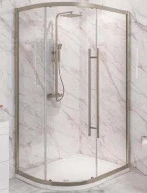 Eastbrook Vantage 2000 Easy Clean Offset Quadrant 900x760mm Brushed Brass product image - Image 1