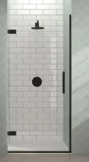 Merlyn Acolour Matt Black Wall Hinge Door - Recess 875mm
