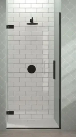 Merlyn Acolour Matt Black Wall Hinge Door - Recess 875mm
