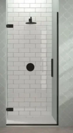 Merlyn Acolour Matt Black Wall Hinge Door - Recess 875mm product image - Image 1