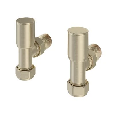Eastbrook Angled Radiator Valves (pair) Brushed Brass