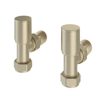 Eastbrook Angled Radiator Valves (pair) Brushed Brass