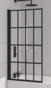 Eastbrook 6mm Framed Hinge Bath Screen 800 X 1400 Matt Black