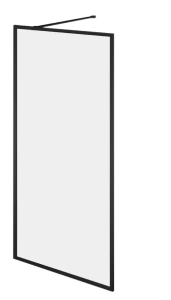 Cubico Amore Single Frame Shower Screen Matt Black (clear Glass) 680mm