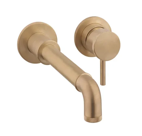 Crosswater MPRO Industrial 2 Hole Basin Set Brushed Brass Unlaquered product image - Image 1