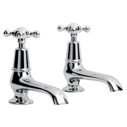 Lefroy Brooks Connaught Long Nose Basin Pillar Taps - Chrome