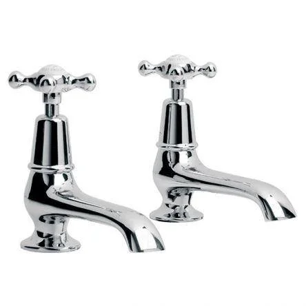 Lefroy Brooks Connaught Long Nose Basin Pillar Taps - Chrome