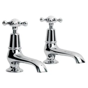 Lefroy Brooks Connaught Long Nose Basin Pillar Taps - Chrome
