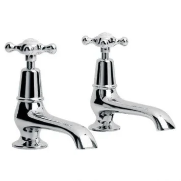 Lefroy Brooks Connaught Long Nose Basin Pillar Taps - Chrome product image - Image 1