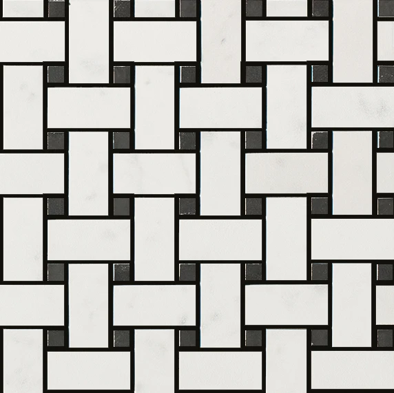 European Tiles Pietra Statuarietto Fade Basket Weave Mosaic 30 X 30 Rectified Matte Tile