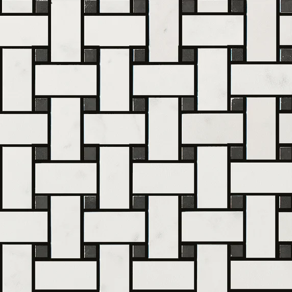 European Tiles Pietra Statuarietto Fade Basket Weave Mosaic 30 X 30 Rectified Matte Tile