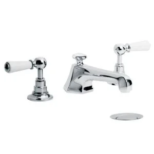 Lefroy Brooks Mackintosh White Lever D/m 3h Basin Mixer With Puw - Antique Gold