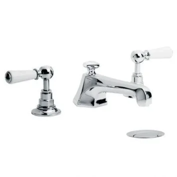 Lefroy Brooks Mackintosh White Lever D/m 3h Basin Mixer With Puw - Antique Gold product image - Image 1