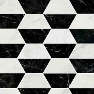 European Tiles Hex Decor Bianco Nero Matt Tile Hex 15 x 17,3cm