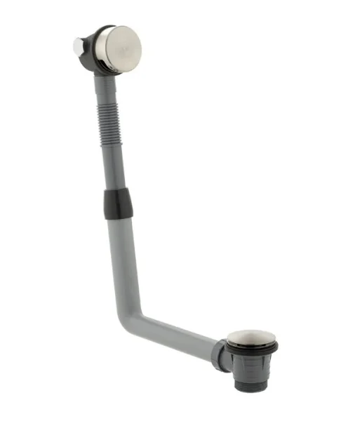 Vado Individual Round Clic-clac Bath Filler Waste And Overflow Brushed Nickel