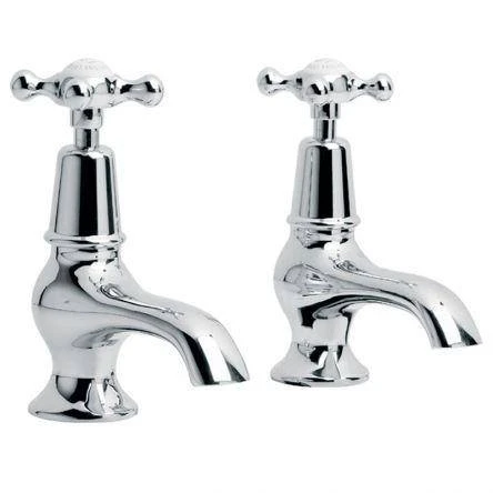 Lefroy Brooks Connaught Bath Pillar Taps - Nickel