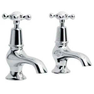 Lefroy Brooks Connaught Bath Pillar Taps - Nickel