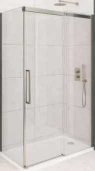 Eastbrook Corniche 2000x1100 8mm Semi-frameless Sliding Door Brushed Brass product image - Image 1
