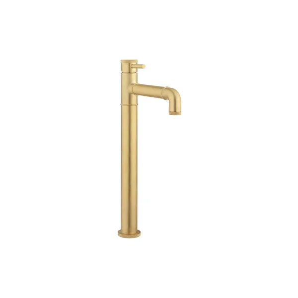 Crosswater MPRO Industrial Basin Tall Monobloc without Waste Brushed Brass Unlaquered
