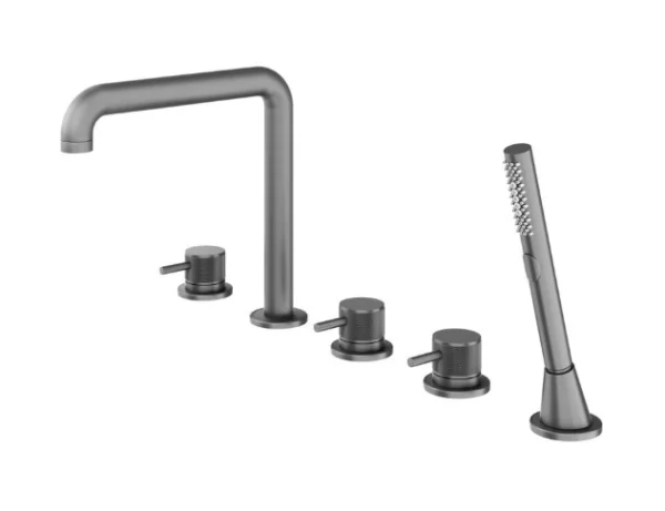 Abacus Iso Pro Deck Mounted 5th Bath Shower Mixer Matt Anthracite