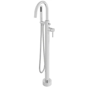 Vado Origins Bath Shower Mixer With Shower Kit Single Lever Floor Mounted With Swivel Spout Chrome