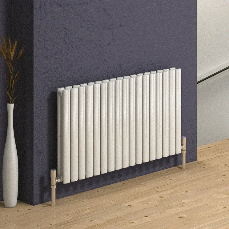 Reina Neva Designer Radiator - 550 X 590 Double White detail view - Image 4