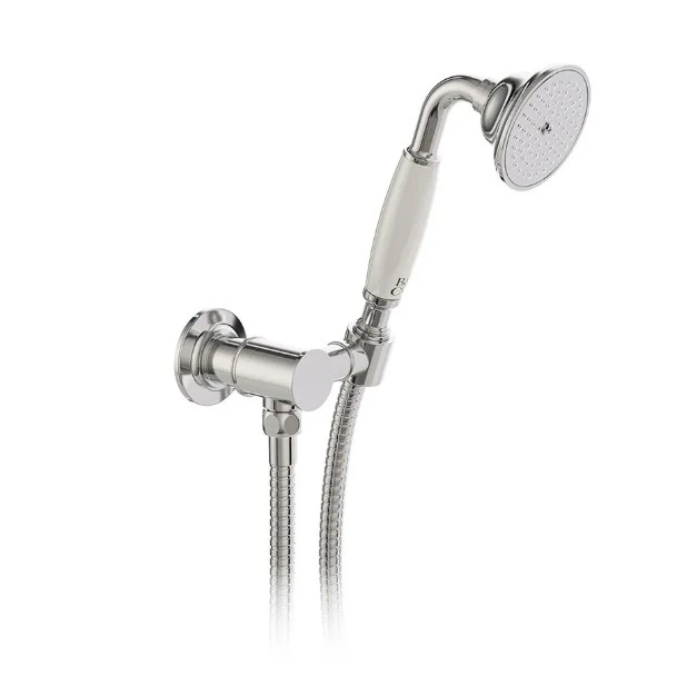 Booth & Co. Single Function Mini Kit With Outlet And Bracket Chrome & White