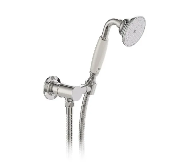 Booth & Co. Single Function Mini Kit With Outlet And Bracket Chrome & White